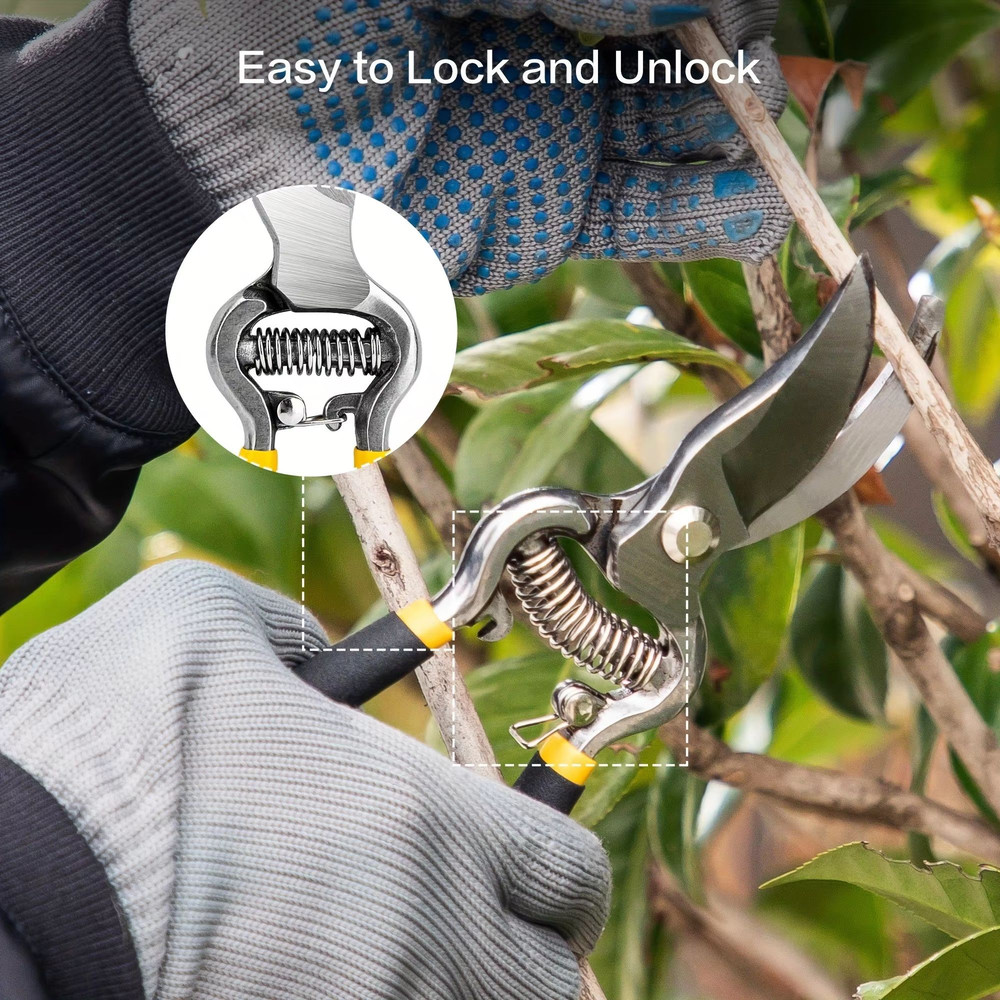 ProGrip 8 HeavyDuty Steel CurvedBlade Pruners Garden Pruning Shears For Bush Shrub Hedge Work 5