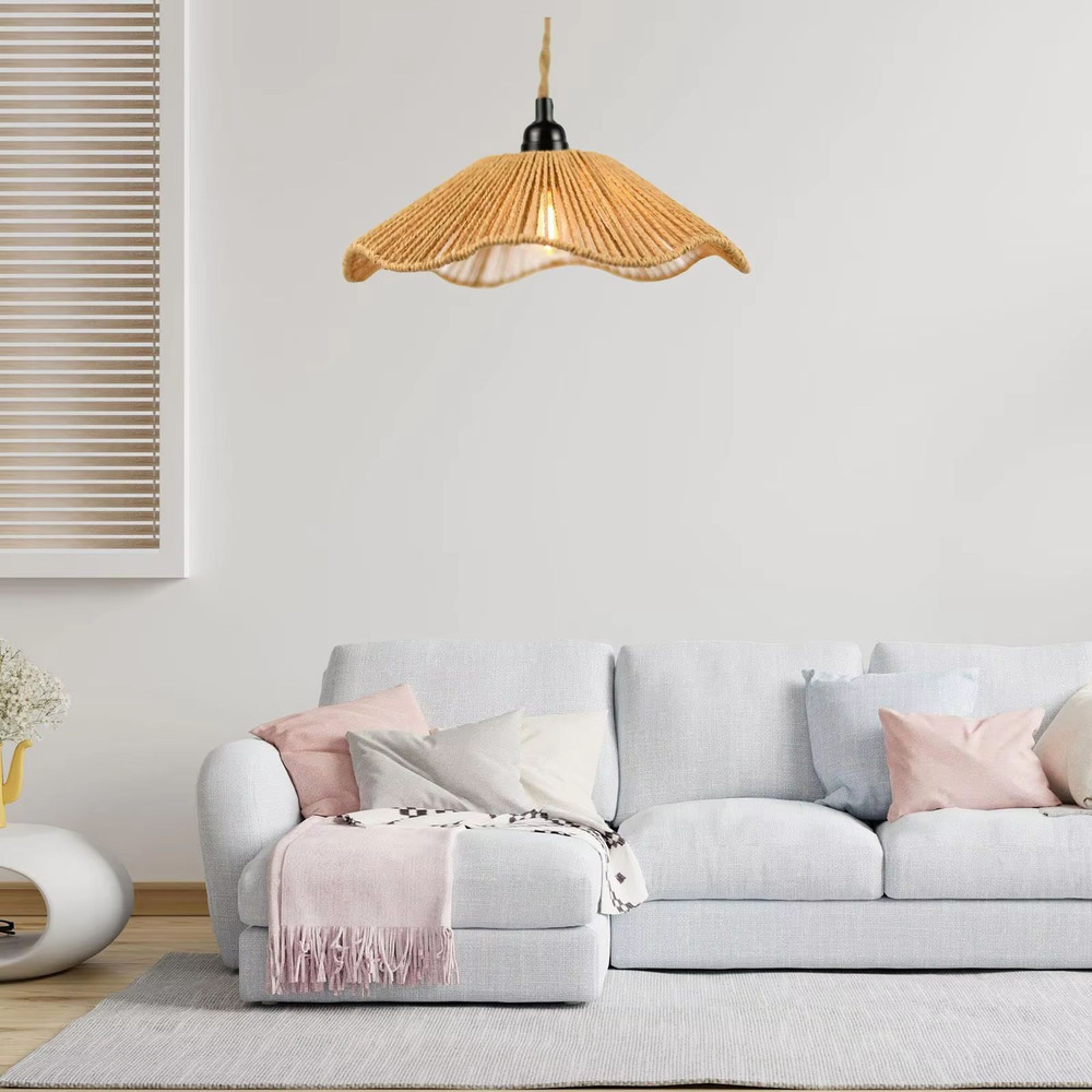 RopeWoven HandWoven Rope Lampshade Decorative Chandelier Ceiling Light Cover 2