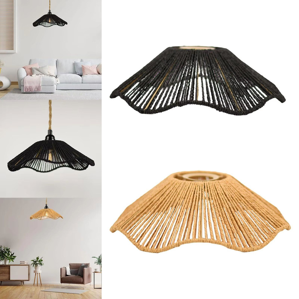 RopeWoven HandWoven Rope Lampshade Decorative Chandelier Ceiling Light Cover 3