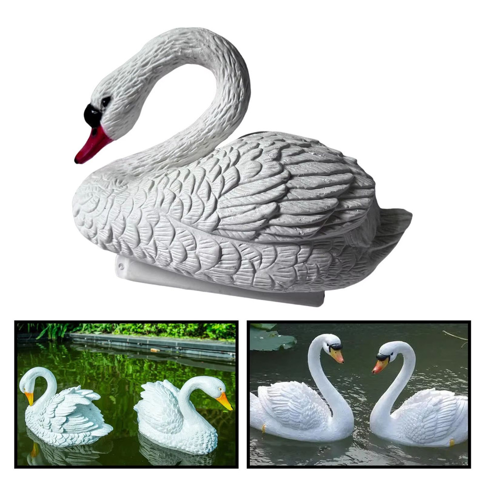 ElegantFloat Handwoven Floating Swan Figurine Decorative Garden Pond Ornament 1