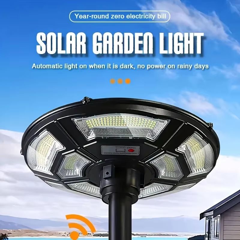 UFO Solar Powered Outdoor Yard Light With Motion Sensor Automatic DusktoDawn Courtyard Lighting 1
