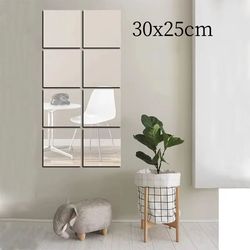 acrylic mirror wall sticker – 4-piece 30x25 cm soft self-adhesive 3d decorative sheet set