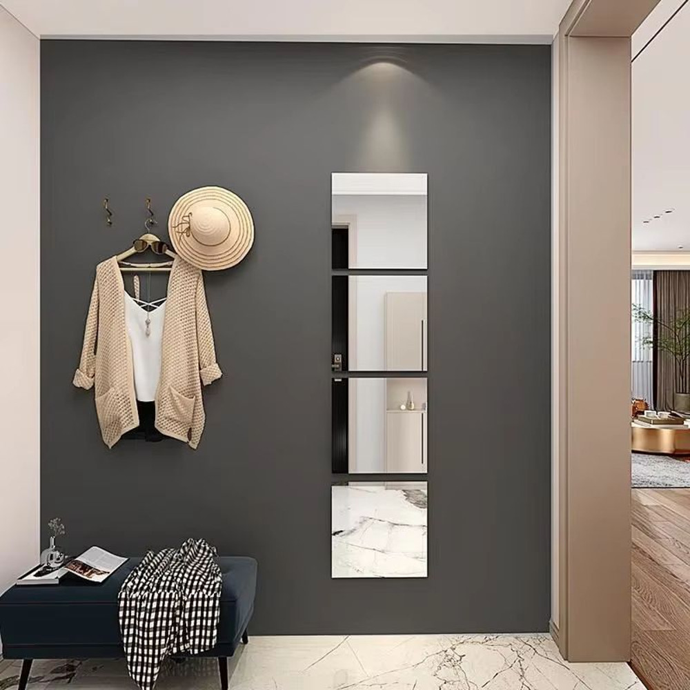 Acrylic Mirror Wall Sticker 4Piece 30x25 Cm Soft SelfAdhesive 3D Decorative Sheet Set 1