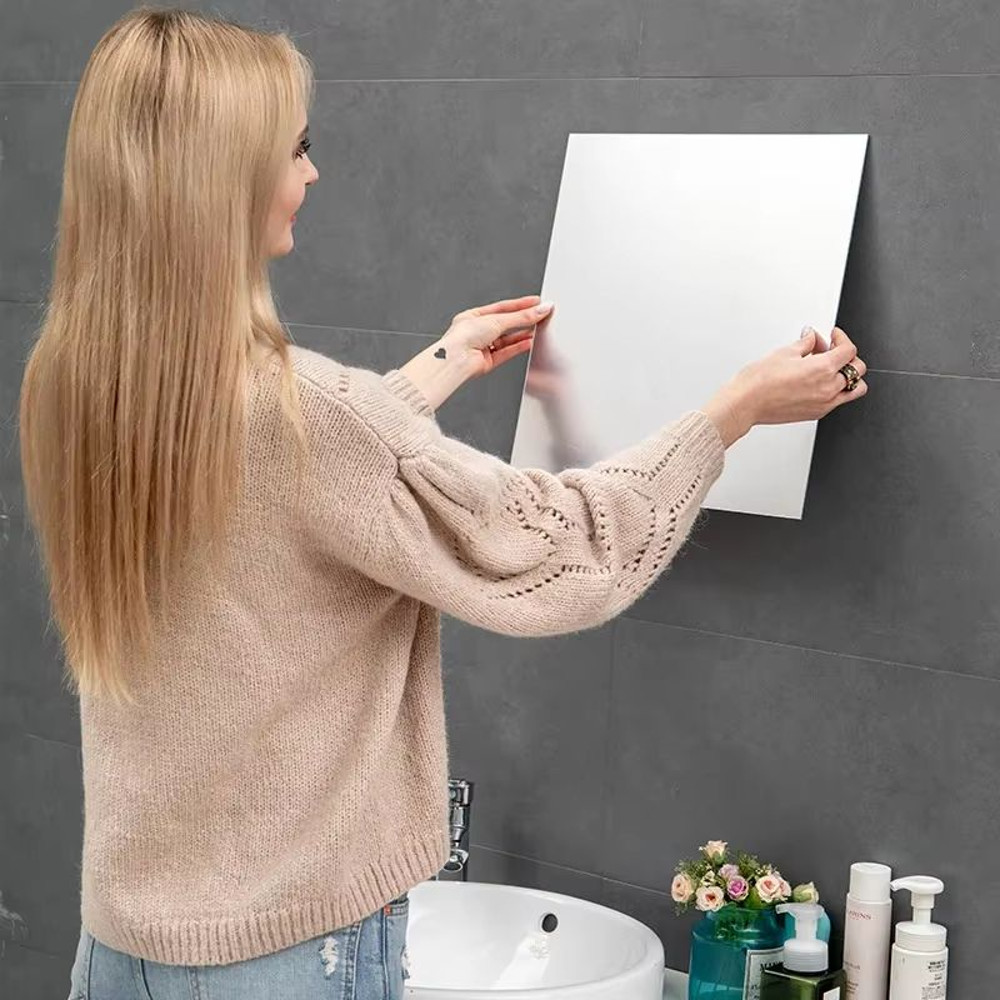 Acrylic Mirror Wall Sticker 4Piece 30x25 Cm Soft SelfAdhesive 3D Decorative Sheet Set 3