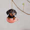 Acrylic Dog Charm Ornament Festive Boho Puppy Pendant For Tree Backpack Or Car 6