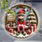 Christmas Elf Wooden Sign 2007 Cm Round Rustic Holiday Decor 1
