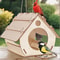 Hanging Wooden Bird Feeder DIY Outdoor Garden Decorative BirdcageBirdhouse 5