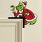 Grinch Corner Door Hanging Decor SantaClad Grinch Figure For Festive Home Doorway 3
