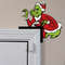 Grinch Corner Door Hanging Decor SantaClad Grinch Figure For Festive Home Doorway 4