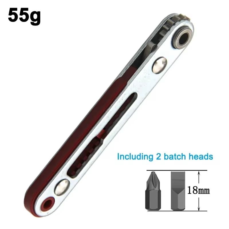 Red Elbow Bidirectional Ratchet Screwdriver NarrowSpace Corner RightAngle CrossSlotted Tool 7