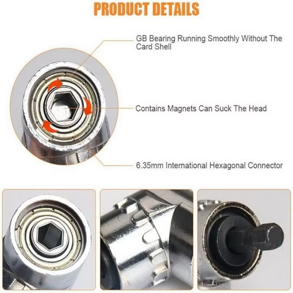 105 Degree Right Angle Drill Attachment Corner Screwdriver Extension 2