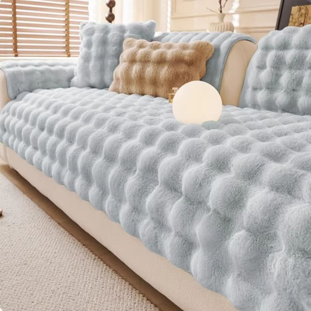Thick Plush Imitation Rabbit Fur Sofa Slipcover NonSlip Sofa Cushion 8
