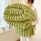 Thick WideStriped Flannel Multifunctional Blanket AllPurpose Home Throw 10