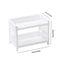 PP Desktop Double Layer Storage Rack Rectangular White Organizer 5