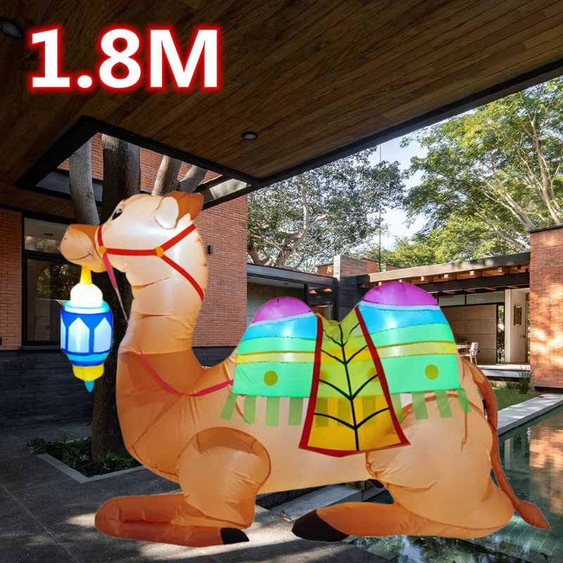 18m6FT Ramadan Inflatable Camel Toy Builtin LED Lights Outdoor Festival Decoration 0