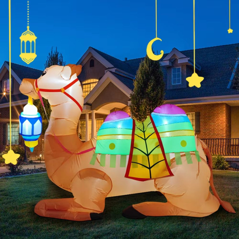 18m6FT Ramadan Inflatable Camel Toy Builtin LED Lights Outdoor Festival Decoration 2