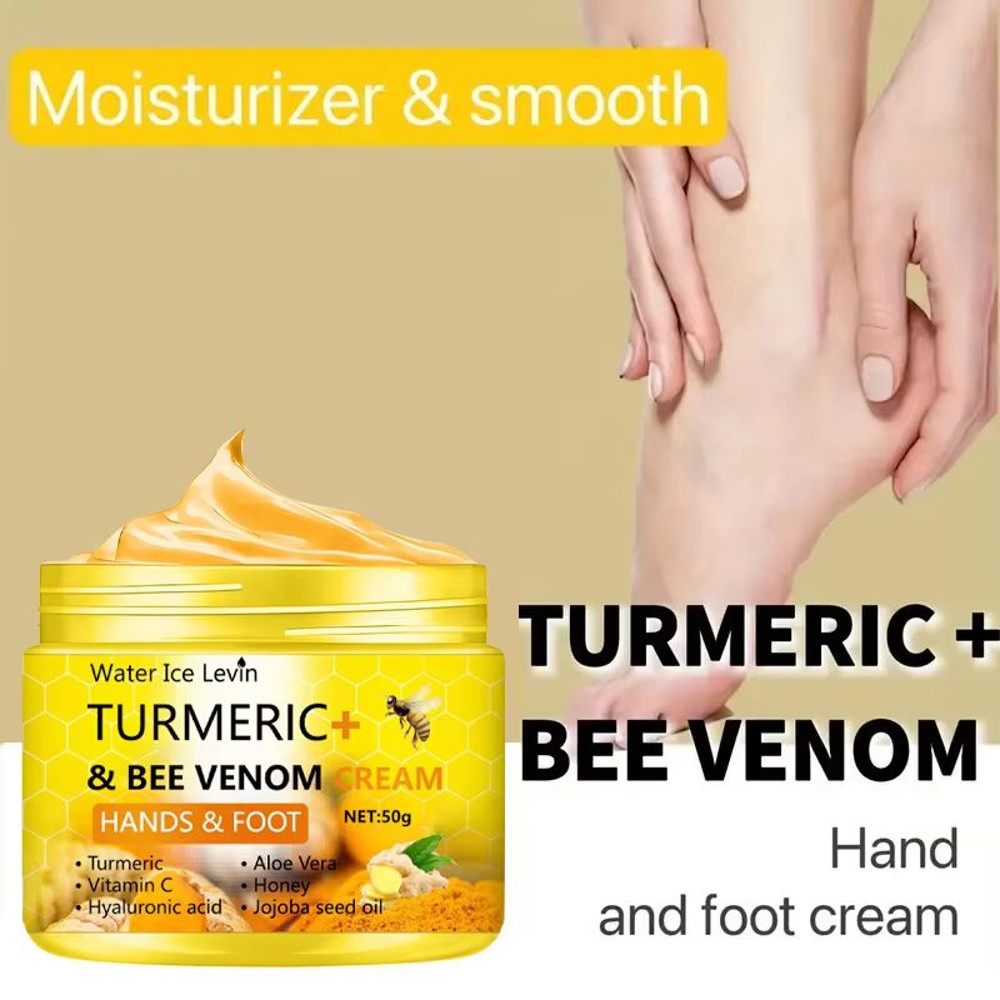 Turmeric Bee Venom Foot Hand Repair Cream AntiDrying Cracked Skin Care 50g 4