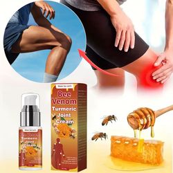 bee venom & turmeric joint cream – hypoallergenic soothing moisturizer with natural honey & glycerin for all skin types