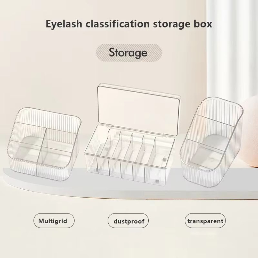 Large Eyelash Extension Storage Box With Cover Acrylic Organizer For Lashes Glue Tweezers 2