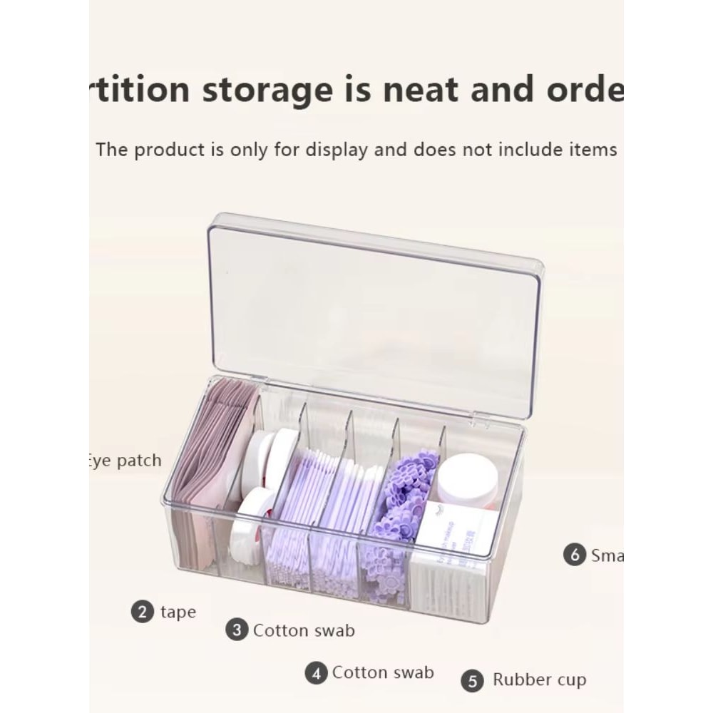 Large Eyelash Extension Storage Box With Cover Acrylic Organizer For Lashes Glue Tweezers 3