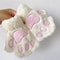 Cartoon Cute Cat Claw Paw Gloves Plush Mittens For Women Warm Soft Fingerless Bear Cat Gloves 1