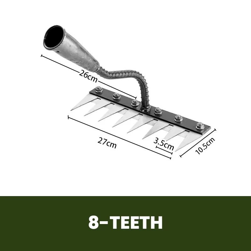 5678 Teeth Agricultural Rake Manganese Steel Soil Loosening Weeding Tool MultiUse Agricultural St 9
