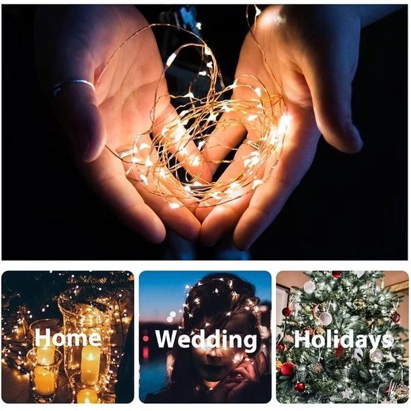 5M LED Fairy Lights Battery Operated Copper Wire Garland String Lights For Outdoor Garden Party We 4