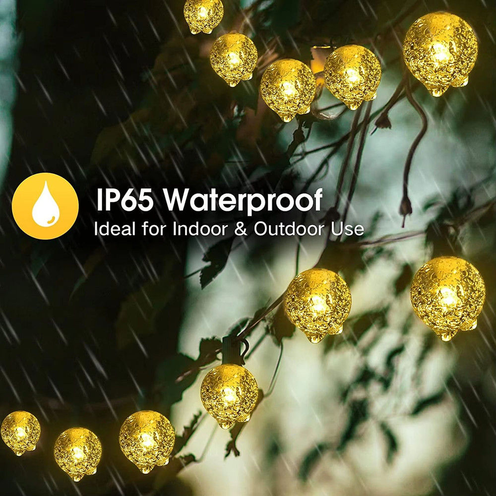 Solar Crystal Globe String Lights 200 LED Waterproof Solar Fairy Lights For Garden Outdoor Decor 3