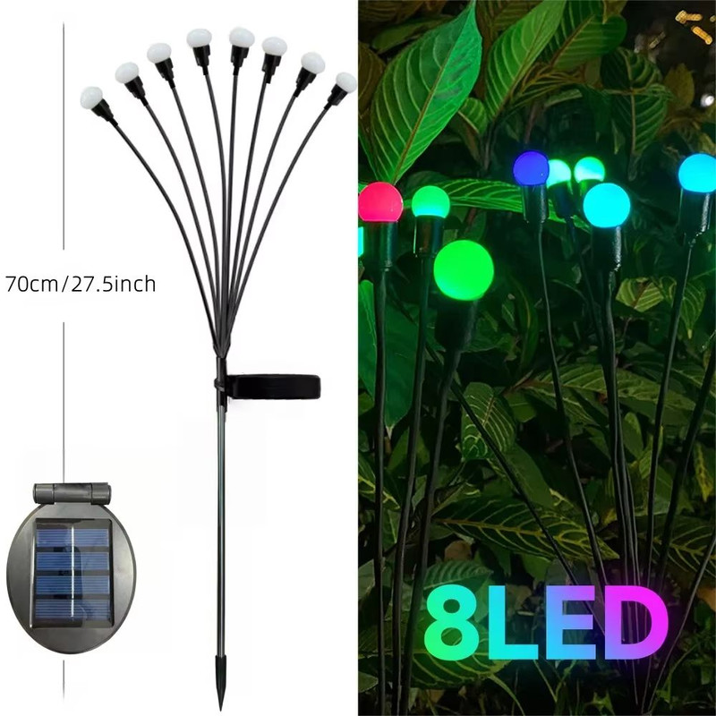 Solar Firefly Swaying Garden Lights Solar Outdoor LED Decorative Pathway Patio Lighting 14 Pack 10