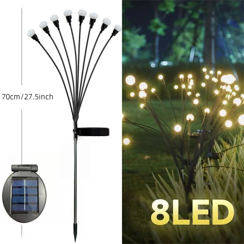 Solar Firefly Swaying Garden Lights Solar Outdoor LED Decorative Pathway Patio Lighting 14 Pack 6