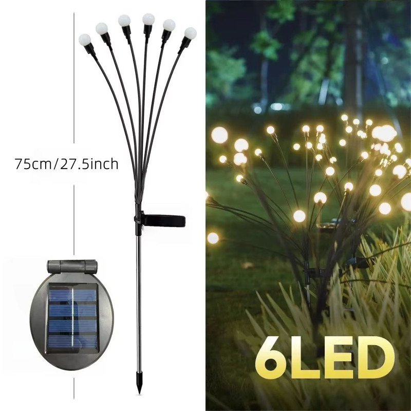 Solar Firefly Swaying Garden Lights Solar Outdoor LED Decorative Pathway Patio Lighting 14 Pack 7