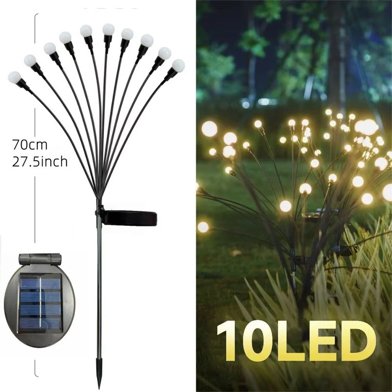 Solar Firefly Swaying Garden Lights Solar Outdoor LED Decorative Pathway Patio Lighting 14 Pack 8
