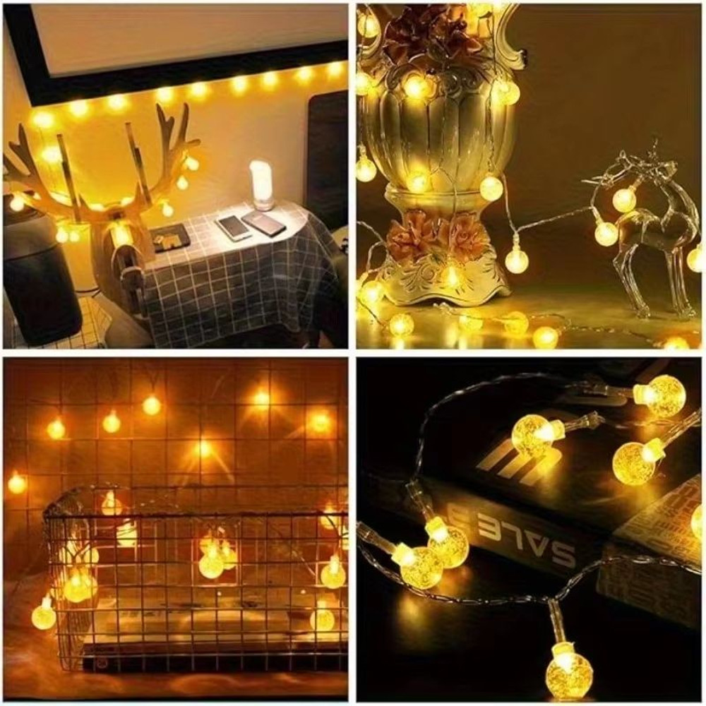 USBBattery Crystal Globe String Lights Decorative Outdoor Waterproof Fairy Lighting 102040 LED 2