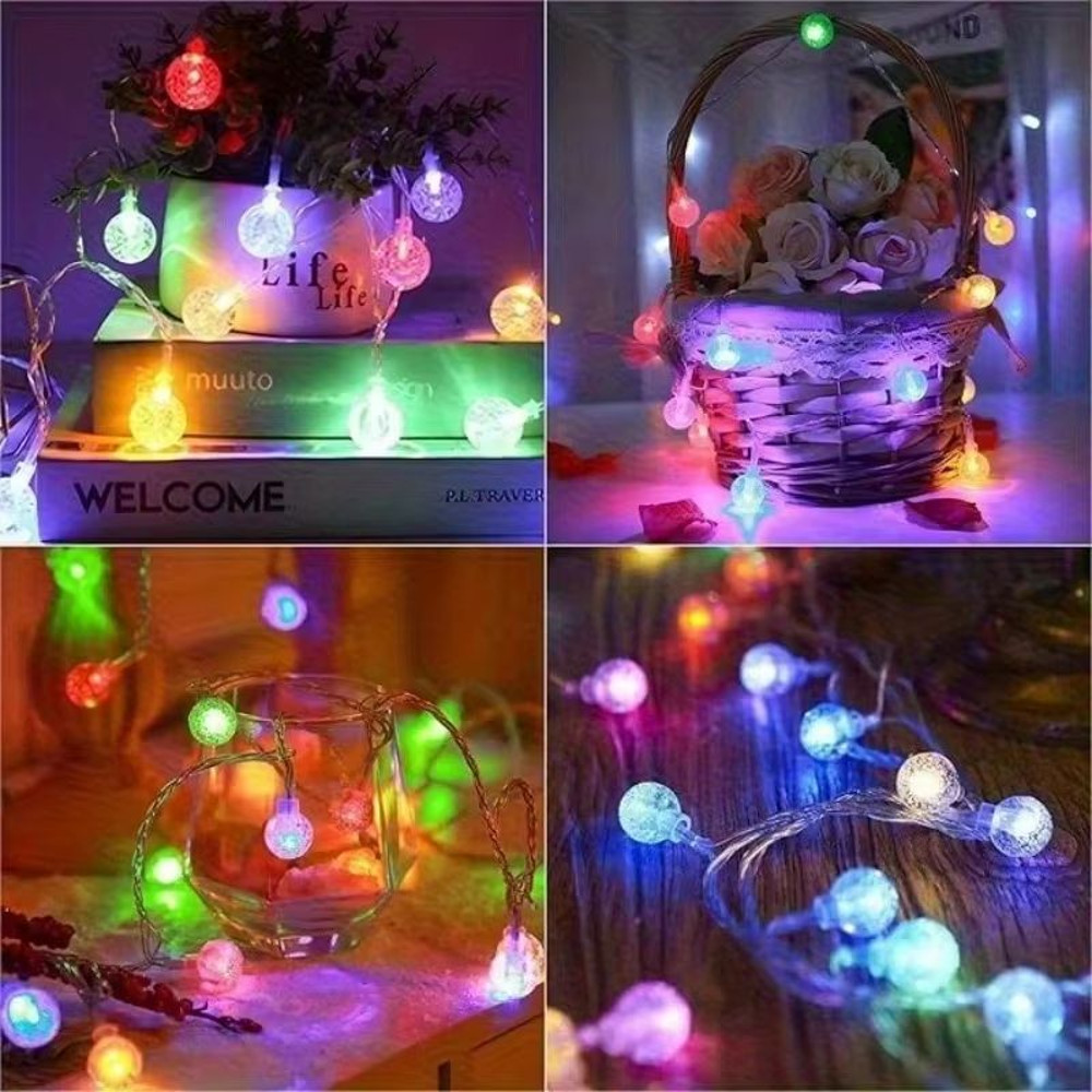 USBBattery Crystal Globe String Lights Decorative Outdoor Waterproof Fairy Lighting 102040 LED 3