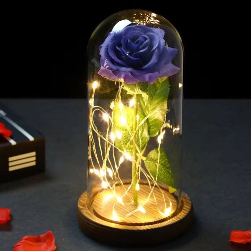 Everlasting 24K Gold Foil Rose In Glass Illuminated Decorative Gift For Home Mothers Day Special 9