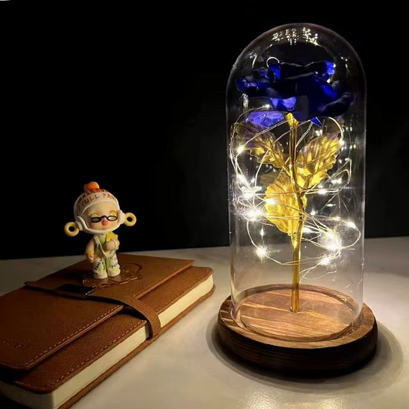 Everlasting 24K Gold Foil Rose In Glass Illuminated Decorative Gift For Home Mothers Day Special 13
