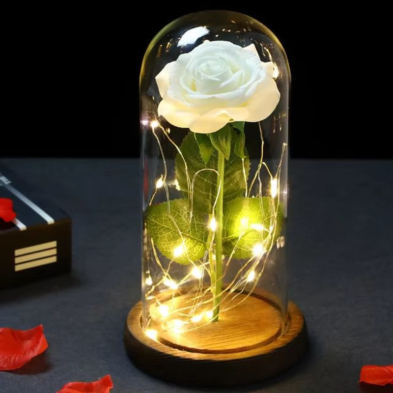 Everlasting 24K Gold Foil Rose In Glass Illuminated Decorative Gift For Home Mothers Day Special 8