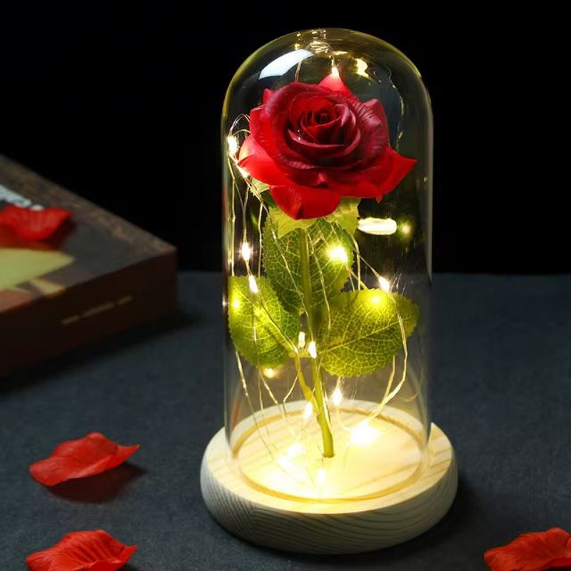 Everlasting 24K Gold Foil Rose In Glass Illuminated Decorative Gift For Home Mothers Day Special 21