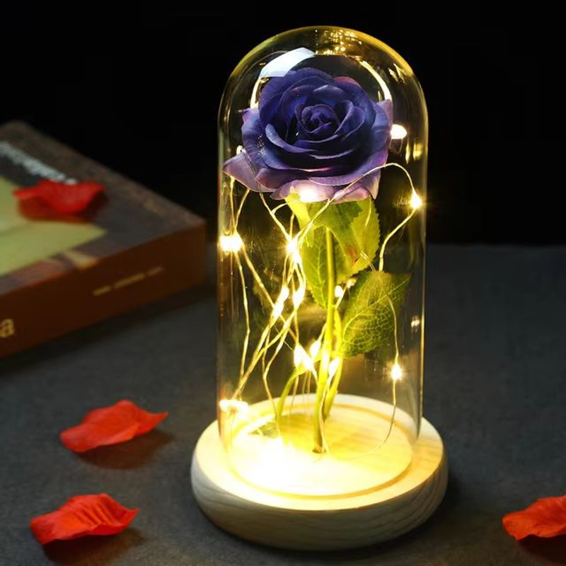Everlasting 24K Gold Foil Rose In Glass Illuminated Decorative Gift For Home Mothers Day Special 22