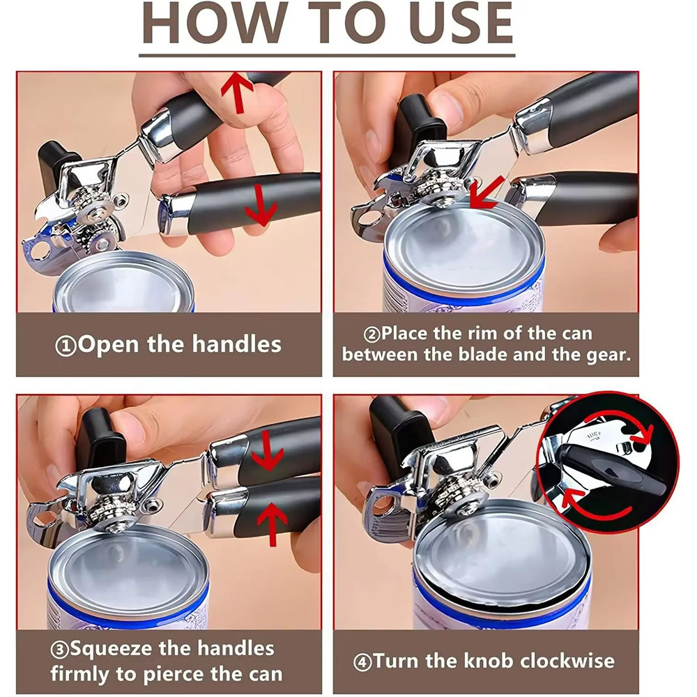 Stainless Steel Multifunction Can Bottle Opener Professional Kitchen Jar Beer Handle Tool 5