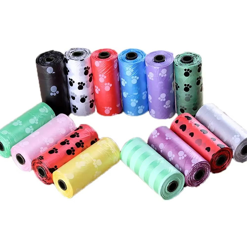 SolidColor Printed Pet Poop Bags Portable Dog Walking Waste HouseUse Bags 12