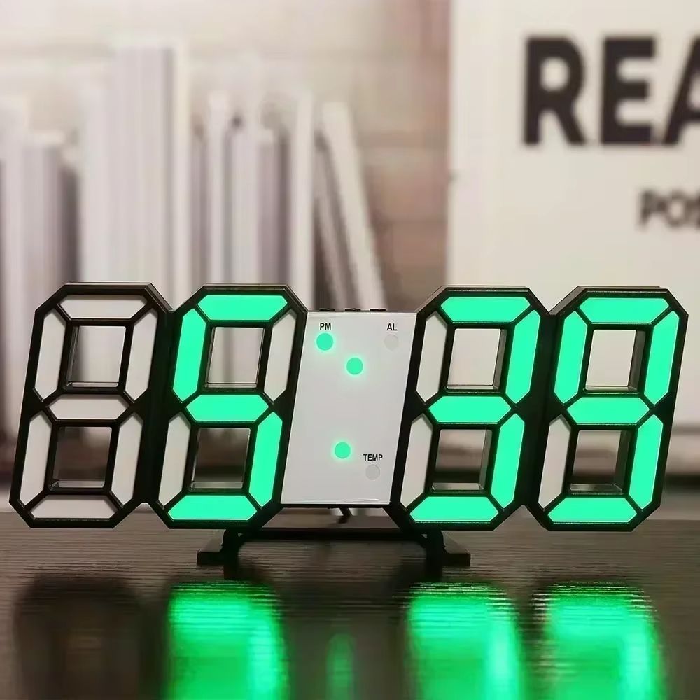 Modern LED Digital Wall Desk Clock Sleek Alarm Clock For Home Office 11