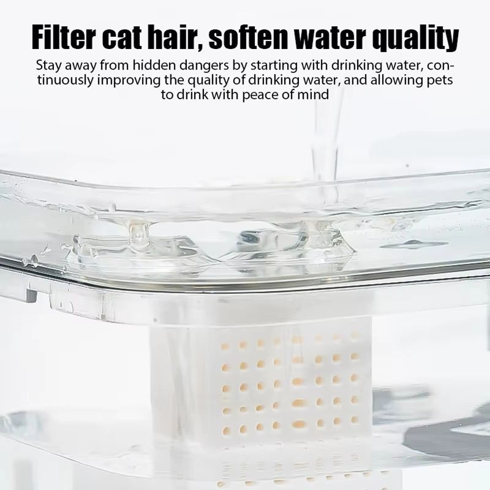 UltraQuiet USB Recirculating Cat Water Fountain With AutoFilter For Clean Fresh Pet Hydration 4