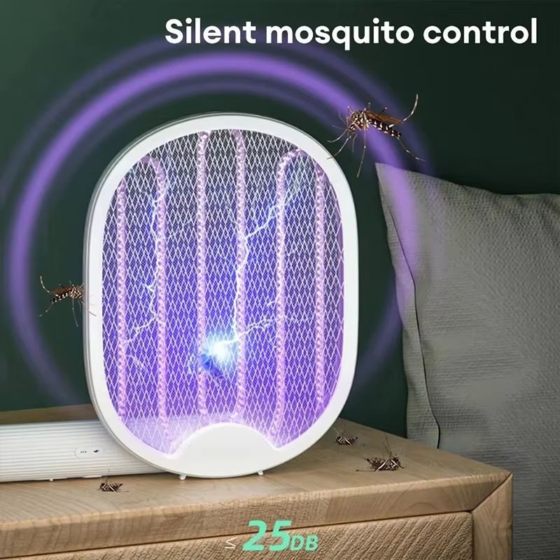 Foldable USB Rechargeable Mosquito Swatter UV Light Bug Zapper 1