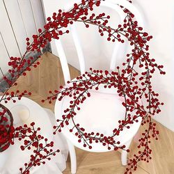 elegant 190 cm artificial cranberry vine garland – festive table & party decor