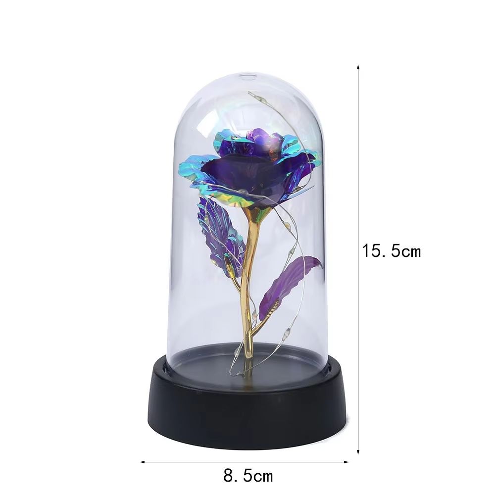 LED Galaxy Rose In Glass Dome Illuminated Eternal Flower Gift 3