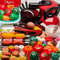 Kids Girl Cooking Kitchen Toy Set Pretend Play Cooking Fruit Cutting Utensils 8