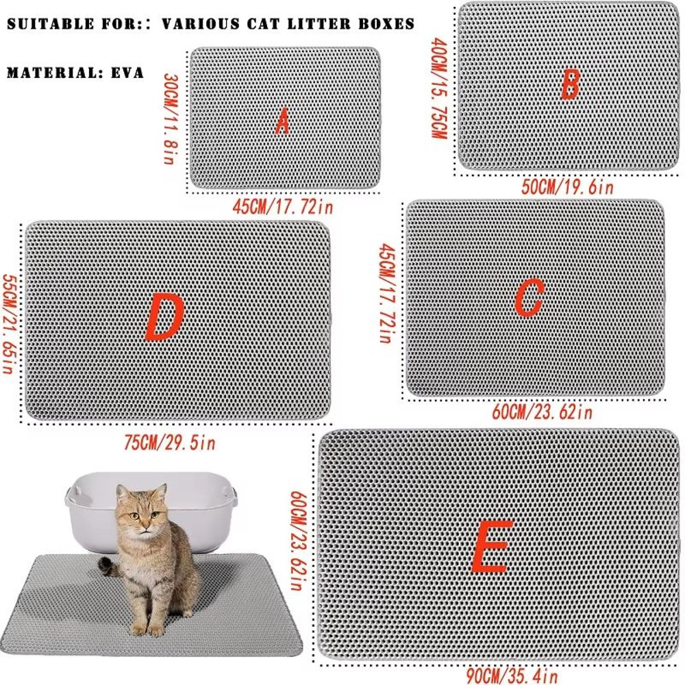 Large Waterproof Cat Litter Mat NonSlip DoubleLayer Trap Pad For Pet Toilet Area 2