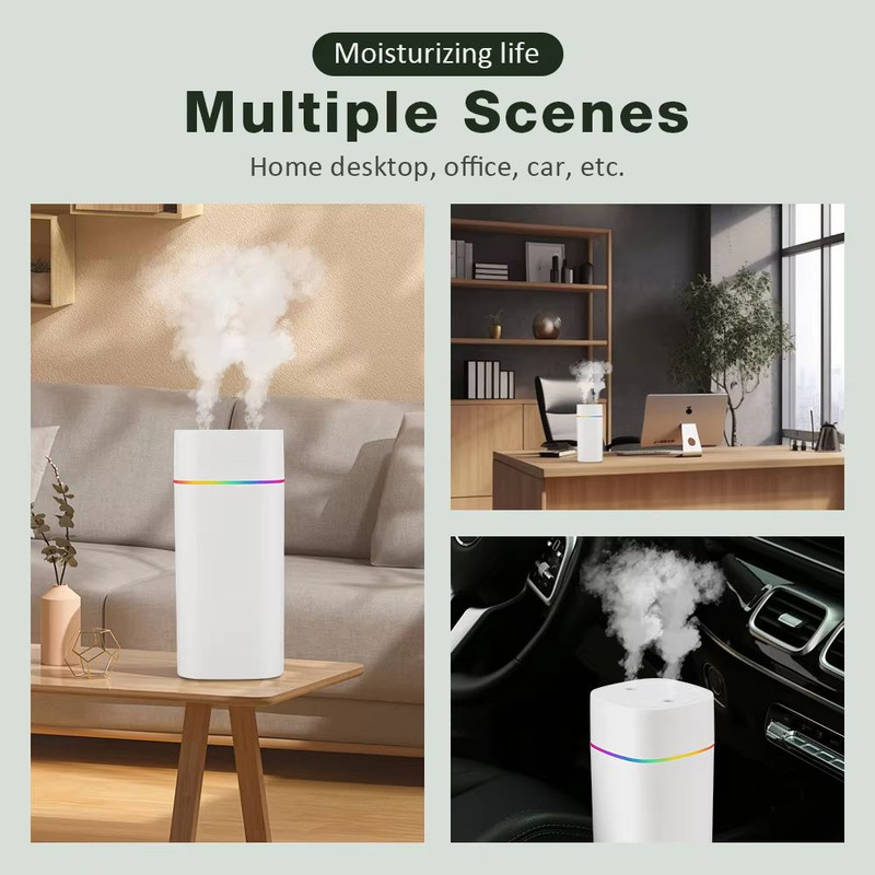 Portable USB Cool Mist Humidifier 600 ML Aroma Diffuser With Colorful Night Light For Home Car 5
