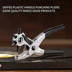 rotary belt punch pliers for leather, watch bands, and bags – adjustable hole punch tool for precision crafting